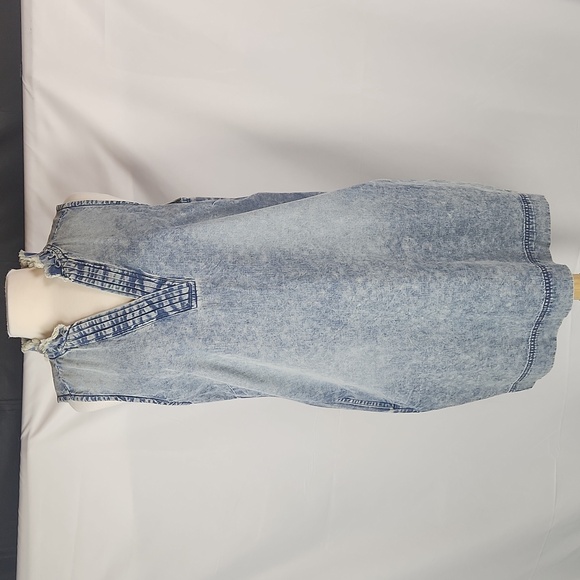 French Dressing Jeans Dresses & Skirts - FDJ Acid Wash Chambray Shift Dress Large Sleeveless Coastal Cowgirl Pockets